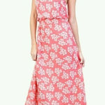 Tulle Size Medium Dark Pink Floral Maxi Dress Photo 0