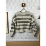Spiritual Gangster  Wilder Striped Gray Alpaca Blend Cropped Sweater - Size - XS Photo 5