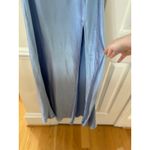 NWT Showpo Adriene Baby Blue Satin Plunge Babydoll Slit Halter Maxi Dress Size 4 Photo 3