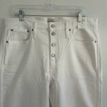J.Crew Women's Jeans Vintage Slim Straight Button Fly White Denim Size 33 New Photo 2