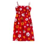 Jones New York Y2K  Red Hawaiian Hibiscus Floral Mini Dress Tropical Beach Size 4 Photo 9