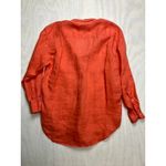 Banana Republic  Womens Orange 100% Irish Linen Button Down Shirt Size S Photo 7