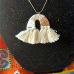 18” Gold Tone Necklace with Earth Tone Rainbow Pendant Photo 2