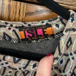 ISLE by Melis Kozan Geometric Pattern Knit Sweater Dress Tan Women’s Size Large Black Photo 1