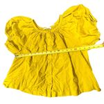 DÔEN Yellow Puff Sleeve Blouse XXS Clementine Organic Cotton Top Photo 3