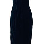 Vintage 90s Velvet Column Gown Sequin Halter Neck Strappy Back Teal Green 2 Photo 1