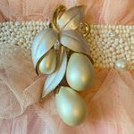Park Lane Brooch Faux Pearl Fruit Leaves Gold Tone Vintage 1960s FLAWED Photo 0