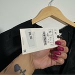 ZARA NWT ‎ Black Satin Blouse With Embellished Jeweled Wide Cuffs Size Small Photo 6