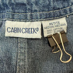 Cabin creek Vintage Denim Jumper Dress Women’s Petite Medium Button Side Pockets Photo 7