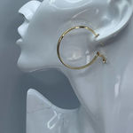 NWT Precious 14K gold dipped medium hoops Photo 0