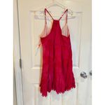 Sequin Hearts Red Tiered Mini Dress Spaghetti Strap Crochet Trim Ruffled Photo 4