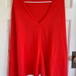 Minnie Rose  coral red cashmere poncho Photo 0