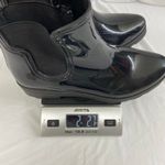 Capelli New York women's black glossy rubber ankle rain boots stretch slip on 11 Photo 8