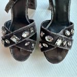 Nine West  RHINESTONES Callisto Platform Velvet Dress Sandal Gray/Silver 8.5 NEW Photo 8