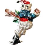 Vintage Dainty Santa Elf Christmas Holiday Pin Brooch Stocking Stuffers Red Photo 0