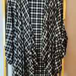Knox Rose Brown and White Plaid Women's Cardigan Photo 0