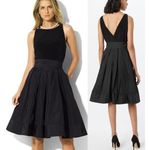 Ralph Lauren Sleeveless Back V-Neck Fit and Flare Mini Dress Black Women's Sz 10 Photo 1