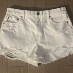 Pistola  Nova High-rise Distressed Cut-off Stretch Jean Shorts In White 29 Photo 0
