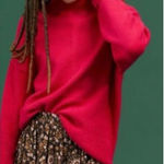 Anthropologie Maeve crystal hot pink tunic sweater small Photo 0