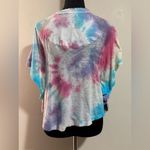 Handmade Free People Blue, Pink, and Purple Spiral Tie Dye Blouse size medium Pink Photo 3
