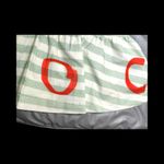 Avec Les Filles Striped Peplum Tank Top White & Sage Green – Size L– NWT Photo 9