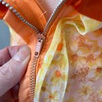 Vintage 60s 70s Orange Yellow Garden Party Chiffon Floral Gown Long Dress 4 6 S Photo 9