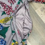 Boden Eliza Floral Bird Print Silk Blend Shift Tunic Dress Gray 4 Gray Photo 5