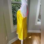 Vintage Victoria’s Secret Yellow White Hot Pink Slip Dress Chemise Size Large Photo 1