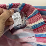 STAUD  Fair off-the-shoulder multi color striped stretch-cotton poplin crop top S Photo 3