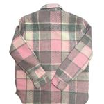 BLANK NYC women’s oversized flannel Cabin Fever Pink Multi Plaid Shacket size xs Photo 6