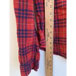 Hollister  Women’s Shirt Red Blue Plaid Flannel Button Up Long Sleeve Logo Large Photo 6