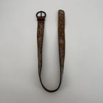 Fossil  Brown Faux Leather Embroidered Geometric Pattern Belt Womens Size Small Photo 5