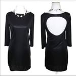 ZARA Black Cutout Back 3/4 Sleeves Evening Cocktail Special Event Mini Dress M Photo 1