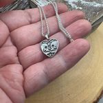Skull Lovers Sterling Silver Heart Necklace Silver Photo 5
