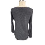 White House | Black Market Whitehouse/ Blackmarket Charcoal/Silver Ribbed Knit Tunic Sweater Boat Neck Sz S Photo 2