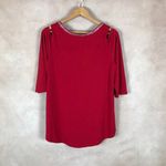 JM Collection  Red Cold-Shoulder Studded Knit Top NEW 0X Photo 13