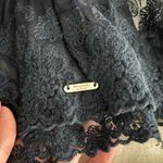 Abercrombie & Fitch Women's Navy Sweater with Lace Hem Photo 2