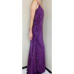 Maniju NWT Purple Glam Party Black Tie Open Back Sleeveless Maxi Dress Photo 4