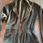 Fabletics Green Jumpsuit with Gold Zipper Photo 2