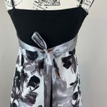 Ruby Rox Black & Gray Floral Sleeveless Dress - Empire Waist A Line Fit Flare Party Photo 4