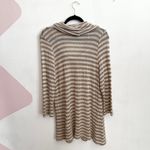 Vintage Brown Striped Cowl Neck Sweater 2000s Y2K‎ Retro Indie Sleaze 1X Photo 1