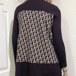 Plum Purple Knit Monogram Print Long Sleeves A Photo 2