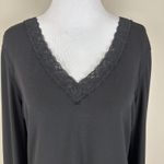 The Limited Y2K  Top Womens Large Black Lace Trim V-Neck Whimsigoth Goth Preppy L Photo 2