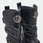 Women's Punk Gothic Goth Chunky Platform Black Combat Moto Boots Size 41 Photo 9