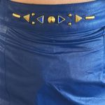 Vintage Blue Midi Skirt with Embellished Waist Photo 1