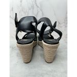 DKNY Sandals Womens Size 5 Black Ankle Strap Espadrille Open Toe Wedges New Photo 9