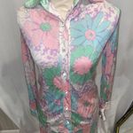 Vintage 70’s pastel floral maxi boho hippie festival maxi dress w/matching shirt Blue Photo 4