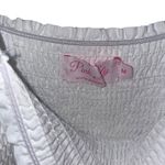 Pink Lily  White Eyelet Smocked Midi Dress Tie Straps Women's Size M Photo 3