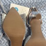 A New Day Silver Rhinestone Heels in Mid- Height Stiletto w/ Ankle Strap Photo 4