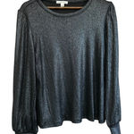 John Paul Richard Women's Top Long Sleeve Metallic Ribbed Knit Blouse Photo 0